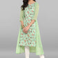 Party Wear Kurti Faux Crepe Green Print Kurtis
