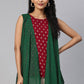 Party Wear Kurti Georgette Green Foil Print Kurtis