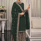 Salwar Suit Georgette Green Embroidered Salwar Kameez