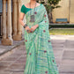 Trendy Saree Georgette Green Print Saree