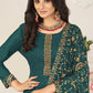 Floor Lenght Salwar Suit Georgette Green Diamond Salwar Kameez