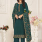 Floor Lenght Salwar Suit Georgette Green Diamond Salwar Kameez