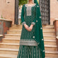 Palazzo Salwar Suit Georgette Green Embroidered Salwar Kameez