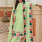 Churidar Suit Georgette Green Embroidered Salwar Kameez