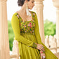 Gown Georgette Green Embroidered Gown