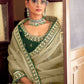 Classic Georgette Green Embroidered Saree