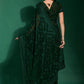 Classic Georgette Green Diamond Saree