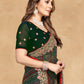 Designer Georgette Green Embroidered Saree