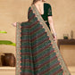 Designer Georgette Green Embroidered Saree