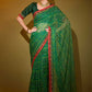 Trendy Saree Georgette Green Foil Print Saree