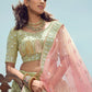 Lehenga Choli Organza Green Embroidered Lehenga Choli