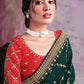 Classic Net Organza Green Embroidered Saree