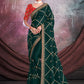 Classic Net Organza Green Embroidered Saree