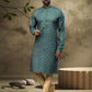 Kurta Pyjama Handloom Cotton Green Digital Print Mens