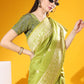 Contemporary Handloom Silk Green Woven Saree