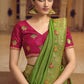 Contemporary Art Silk Green Embroidered Saree