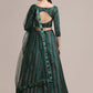 Lehenga Choli Jacquard Silk Green Strips Print Lehenga Choli