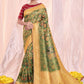Trendy Saree Jacquard Tissue Green Print Saree