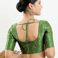 Blouse Jacquard Green Jacquard Work Blouse