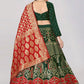 A Line Lehenga Banarasi Silk Jacquard Green Jacquard Work Lehenga Choli