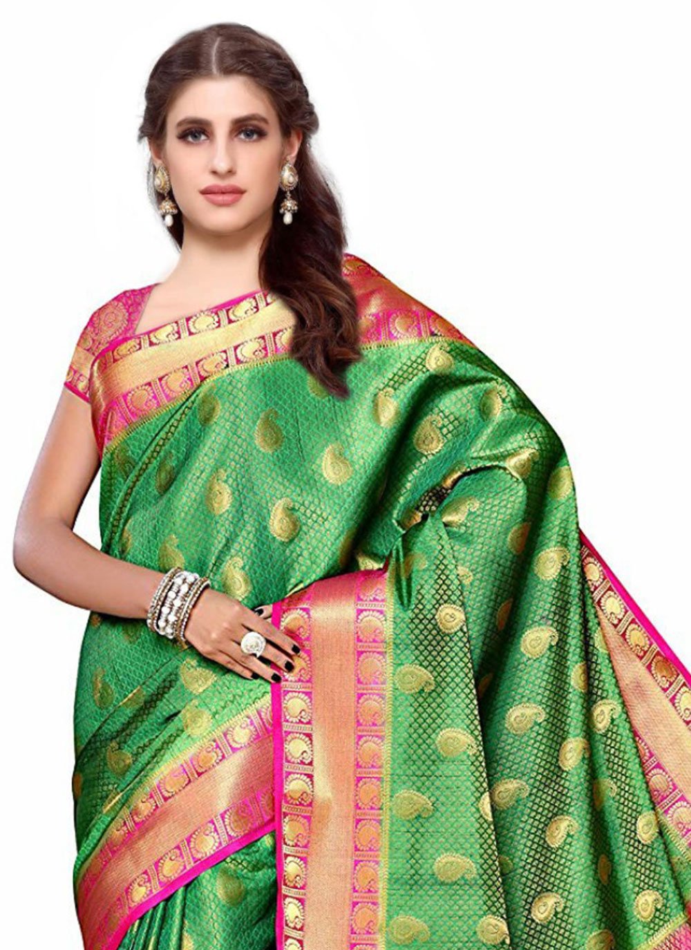 Classic Kanjivaram Silk Green Zari Saree