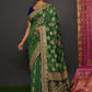 Contemporary Kanjivaram Silk Green Hand Work Saree