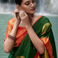 Trendy Saree Kanjivaram Silk Green Woven Saree