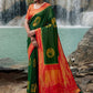 Trendy Saree Kanjivaram Silk Green Woven Saree