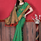 Classic Katan Silk Green Patch Border Saree