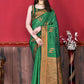 Classic Katan Silk Green Patch Border Saree
