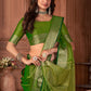 Classic Khadi Silk Linen Green Woven Saree