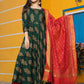 Pant Style Suit Rayon Green Lace Salwar Kameez