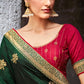 Contemporary Vichitra Silk Green Embroidered Saree
