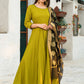 Palazzo Salwar Suit Rayon Green Lace Salwar Kameez