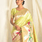 Contemporary Silk Green Meenakari Saree