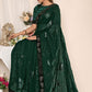 Traditional Saree Bembarg Georgette Green Patch Border Saree