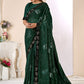 Traditional Saree Bembarg Georgette Green Patch Border Saree