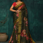 Designer Fancy Fabric Green Digital Print Saree