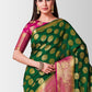 Contemporary Kanjivaram Silk Green Zari Saree