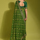 Contemporary Chiffon Georgette Green Embroidered Saree