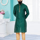 Kurta Pyjama Cotton Jacquard Green Jacquard Work Mens