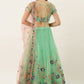 A Line Lehenga Net Green Embroidered Lehenga Choli