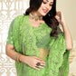Classic Net Green Embroidered Saree