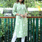 Pant Style Suit Blended Cotton Green Embroidered Salwar Kameez