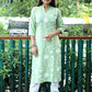 Pant Style Suit Blended Cotton Green Embroidered Salwar Kameez