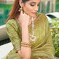 Contemporary Silk Green Embroidered Saree