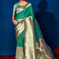 Classic Silk Green Patch Border Saree
