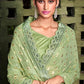 Classic Jacquard Silk Green Foil Print Saree