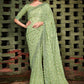 Classic Jacquard Silk Green Foil Print Saree