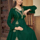 Designer Gown Muslin Green Embroidered Gown